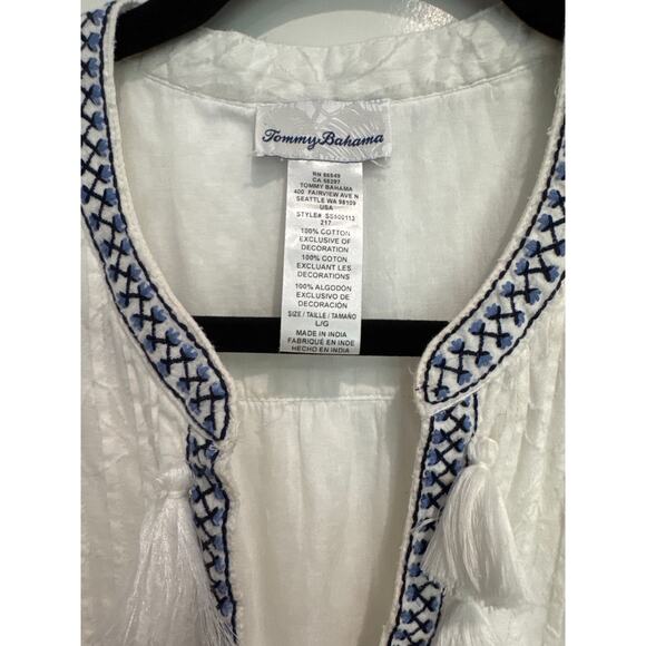 MSRP $148 Cotton Clip Embroidered Tassel Dress LARGE  SAME DAY SHIP or NEXT DAY - Picture 6 of 10